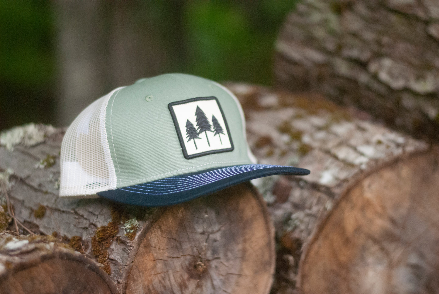 Three Tree Tri Tone Trucker- Sage/Navy