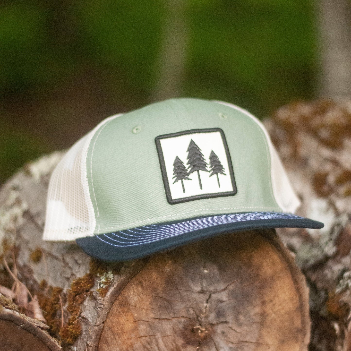 Three Tree Tri Tone Trucker-  Sage/Navy